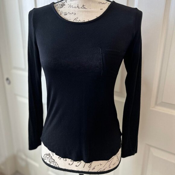 Women's Gently Used Black Long-Sleeve Top with a Strappy Back - Picture 2 of 8